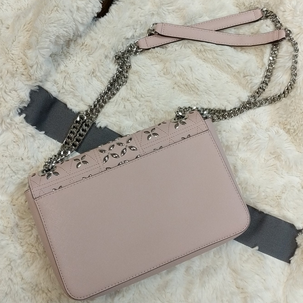 Michael Kors Tina Shoulder Flap Leather Studded Handbag - Picture 9 of 14